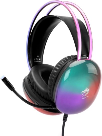 אוזניות גיימינג Over-Ear עם מיקרופון Dragon Combat E-Sport GPDRA-XT100RGB ל-Xbox One / PC / PS - עם תאורת RGB - צבע שחור