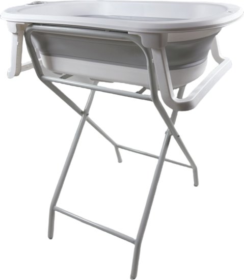 אמבטיה מתקפלת לתינוק + מעמד + צינור ניקוז מבית Yamayo - צבע ורוד/לבן