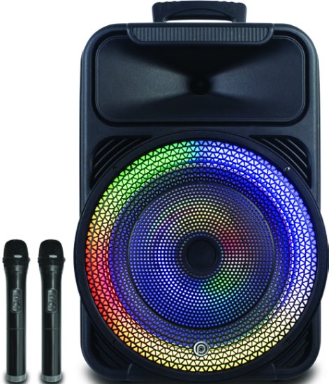 בידורית קריוקי ניידת TWS עם תאורת RGB LED ו-2 מיקרופונים אלחוטיים Pure Acoustics Z-12-250