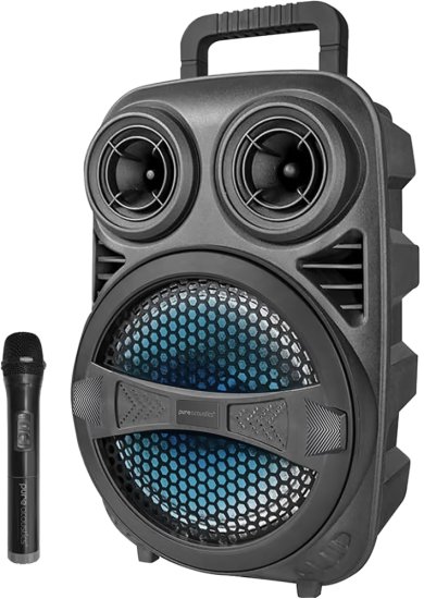 בידורית קריוקי ניידת TWS עם תאורת דיסקו ומיקרופון אלחוטי Pure Acoustics ZX-80