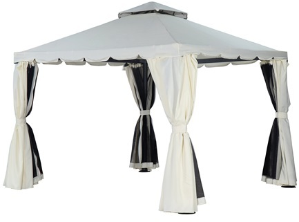 גזיבו אלומיניום דגם פרפקטו בגודל 3x3 מטר Garden Top בצבע קרם