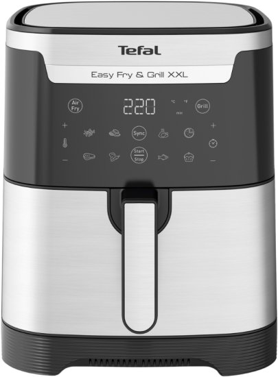 גריל בישול בריא 2 ב-1 Tefal Easy Fry Air Fryer & Grill XXL 1830W - צבע שחור / נירוסטה