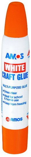 דבק יצירה לבן דו צדדי 34 מ''ל מבית AMOS