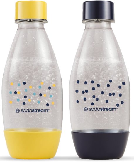 זוג בקבוקי הגזה 0.5 ליטר מפלסטיק לשימוש רב פעמי Sodastream - עיצוב נקודות פולקה