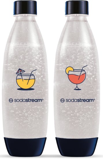 זוג בקבוקי הגזה 1 ליטר מפלסטיק לשימוש רב פעמי Sodastream - עיצוב קוקטיילים