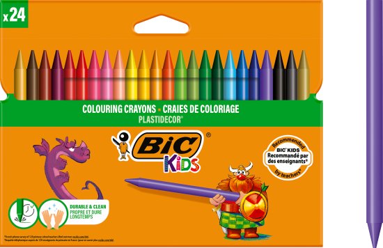 חבילת 24 קריונים לצביעה BIC Kids Plastidecor