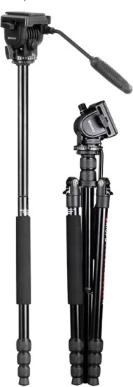 חצובה קלת משקל מאלומיניום למצלמה Triopo K-2808