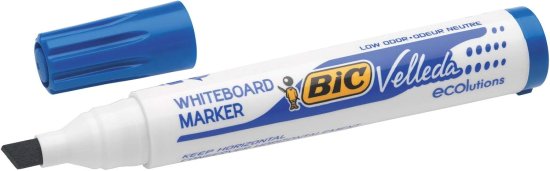 טוש ללוח מחיק ראש שטוח BIC Velleda Ecolutions Fine - כחול