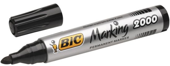 טוש פרמננט ראש עגול BIC 2000 - שחור
