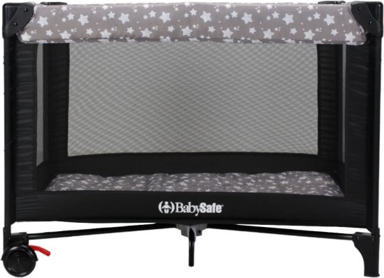 לול קמפינג דגם Quick Fold לתינוק מבית BabySafe - צבע שחור כוכבים