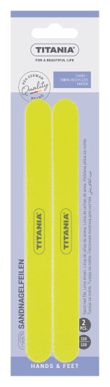 מארז 2 פצירות 2 משטחים באורך 17.5 ס''מ מבית Titania - צבע צהוב זוהר