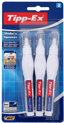 מארז 3 יחידות טיפקס עט מחיקה 8 מ''ל Tipp-Ex