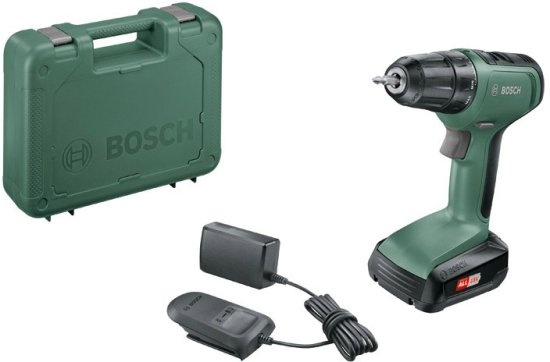 מברגה/מקדחה נטענת 18V + מטען + סוללה 1.5Ah + מזוודה Bosch UniversalDrill