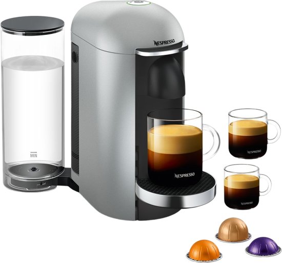 מכונת קפה Nespresso Vertuo Plus - צבע כסוף - שנה אחריות יבואן רשמי