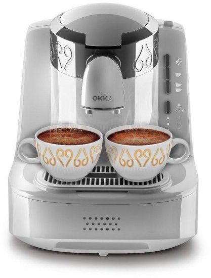 מכונת קפה טורקי אוטומטית Okka 710W - לבן / כרום