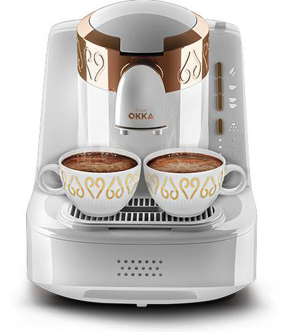 מכונת קפה טורקי אוטומטית Okka 710W - לבן / נחושת