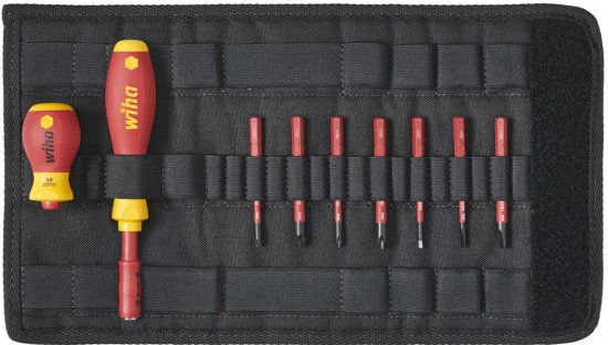 סט מברג ראש מתחלף 10 חלקים slimVario VDE 1000V ידית SoftFinish מבית Wiha