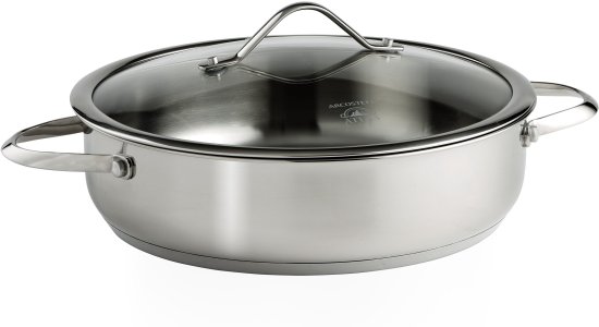 סיר סוטאז' מנירוסטה עם מכסה בגודל 24 ס''מ 3.1 ליטר Arcosteel Atlas