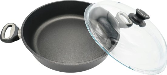 סיר סוטאז' עם מכסה 5.5 ליטר יציקת אלומניום 32 ס''מ תואם אינדוקציה מבית AMT