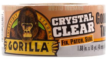 סרט תיקונים ואיטום באורך 16.4 מטר ו-48 מ''מ רוחב Gorilla Tape Crystal Clear - צבע שקוף
