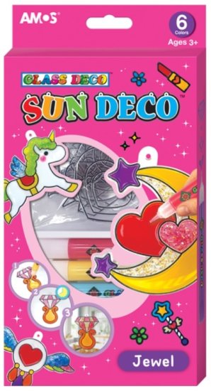 ערכת יצירה צבעי חלון ולוכדי שמש מבית AMOS - חד קרן