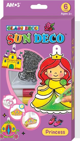 ערכת יצירה צבעי חלון ולוכדי שמש מבית AMOS - נסיכות