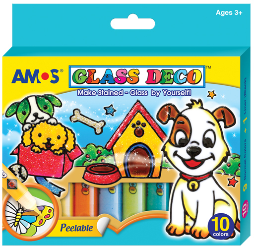 ערכת צבעי חלון 10 צבעים מבית AMOS