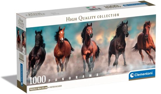 פאזל 1000 חלקים מבית Clementoni - סוסים בתמונת פאנורמה