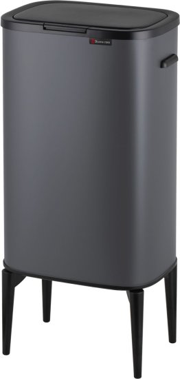 פח אשפה בנפח 53 ליטר דגם Calabria מבית Buona Casa - צבע אפור מט כהה