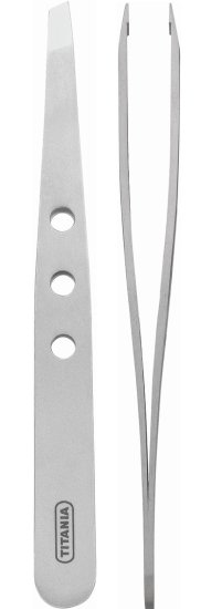 פינצטה ראש אלכסון סדרת Professional Inox מבית Titania Solingen - בגימור מוברש