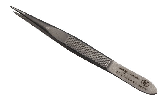 פינצטה ראש מחודד 8 ס''מ גימור משויף ראש מט סדרת Nobel & Steel מבית HK