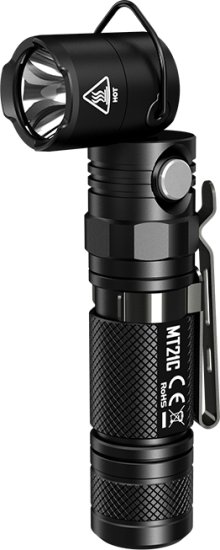 פנס יד נטען 90° מעלות דגם MT21C עמיד למים IPX8 מבית Nitecore