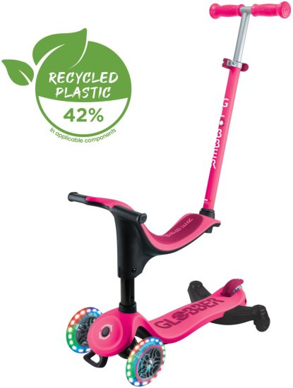 קורקינט 3 ב-1 Globber GO-UP Sporty Lights 360 - צבע ורוד פוקסיה
