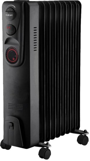 רדיאטור 11 צלעות עם שעון שבת מובנה Fujicom 2500W - צבע שחור