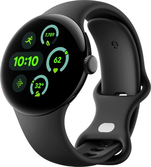 שעון חכם Google Pixel Watch 3 קוטר 45mm - צבע שעון Matte Black / צבע רצועה Obsidian - שנה אחריות