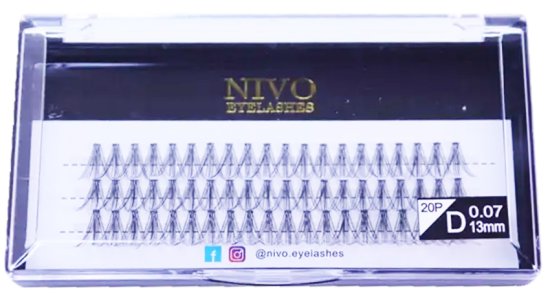 NIVO - ריסים Long 20D אורך 13 מ”מ - סך הכל 60 יחידות