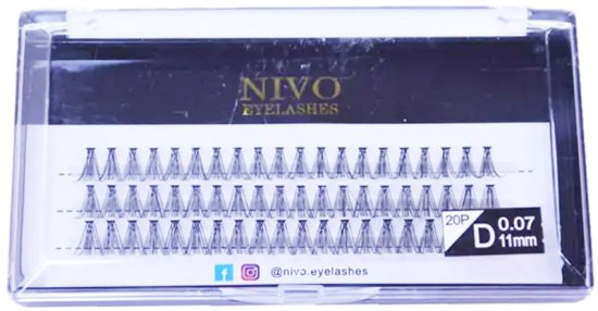 NIVO - ריסים Short 20D אורך 11 מ”מ - סך הכל 60 יחידות