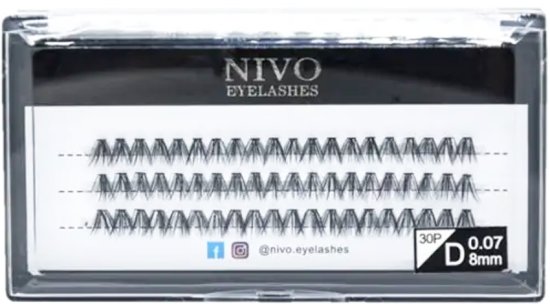 NIVO - ריסים X-Short 30D אורך 8 מ”מ - סך הכל 60 יחידות