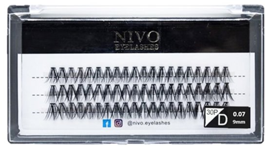 NIVO - ריסים X-Short 20D אורך 9 מ”מ - סך הכל 60 יחידות – תמונה 3