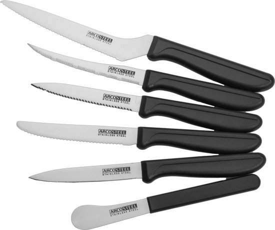 סט 6 סכינים מסדרת Arcosteel Pro - צבע שחור – תמונה 3