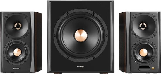 זוג רמקולי מדף Bluetooth עם סאבוופר ושלט EDIFIER S360DB - צבע חום – תמונה 3