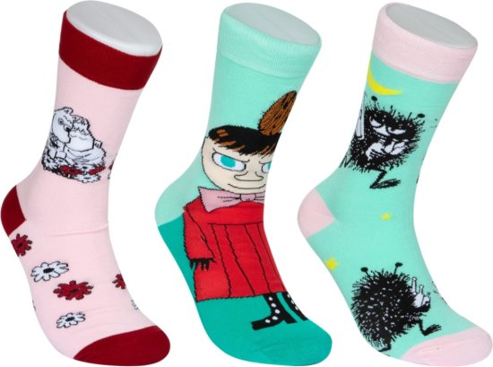 מארז 3 זוגות גרביים מעוצבים Pulliez דגם מומינים - מידת One Size שמתאימה למידות 36-46 – תמונה 3