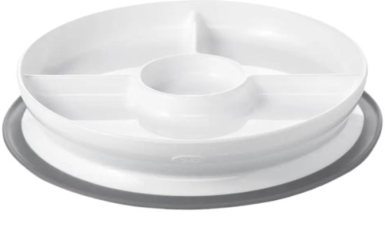 צלחת ואקום מחולקת נדבקת OXO TOT Simple Stick - צבע אפור – תמונה 3