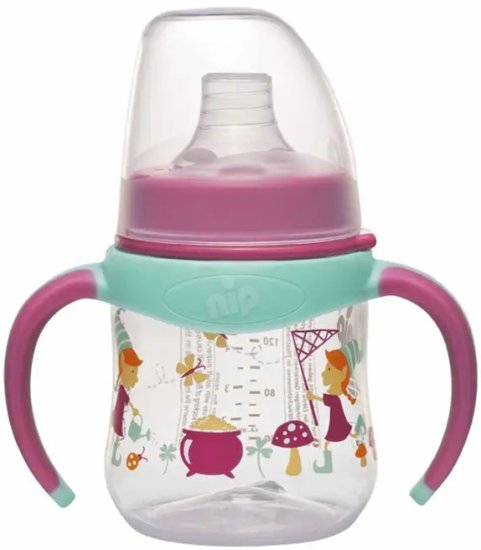 בקבוק אימון עם פייה רכה לתינוקות 150 מ''ל מבית Nip - מג'נטה