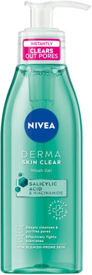 ג'ל לניקוי פנים Nivea Derma Skin Clear - נפח 150 מ''ל