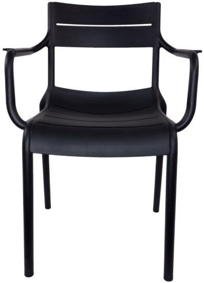 כיסא לגינה ולבית עם ידיות Mira PP-903 - צבע שחור