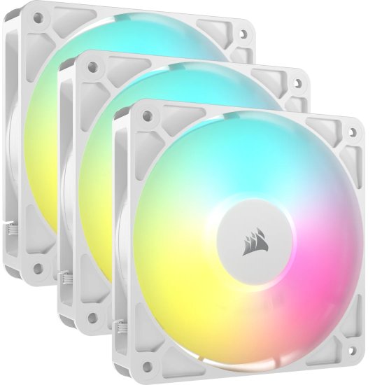 מאוורר למארז Corsair RS120 ARGB - צבע לבן - 3 יחידות