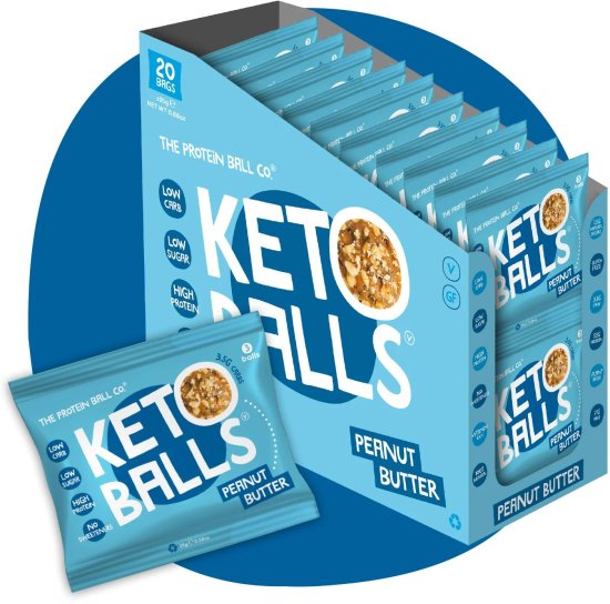 מארז 20 שקיות כדורי קיטו בטעם חמאת בוטנים מבית The Protein Ball Co - כל שקית 25 גרם