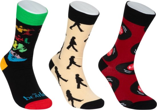 מארז 3 זוגות גרביים מעוצבים Pulliez דגם The Beatles - מידת One Size שמתאימה למידות 36-46