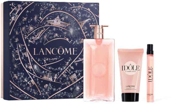 מארז בושם לאישה 50 מ''ל Lancome Idole או דה פרפיום E.D.P + בושם 10 מ''ל + קרם גוף 50 מ''ל